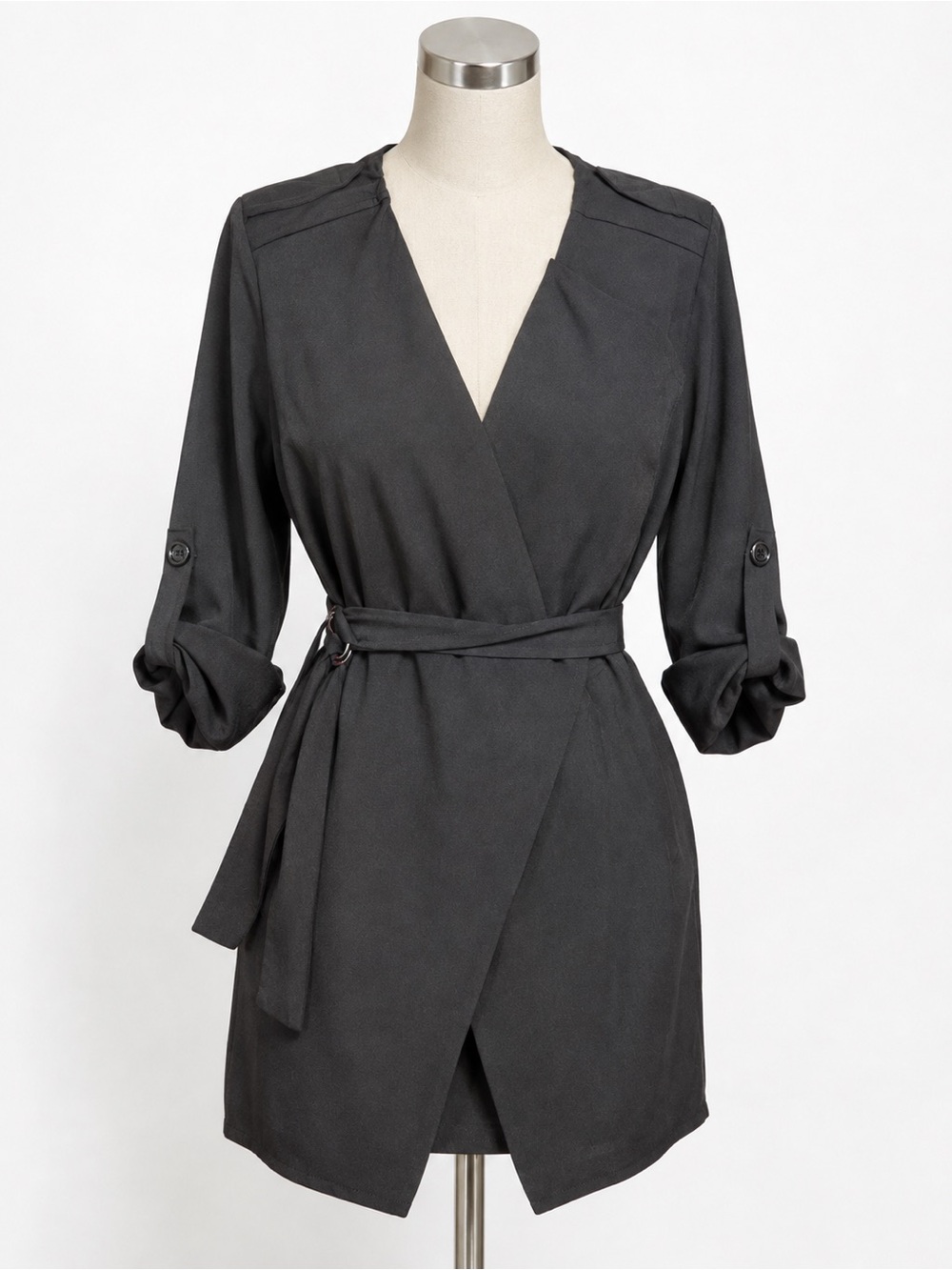 Classic Black Wrap blazer with Belt